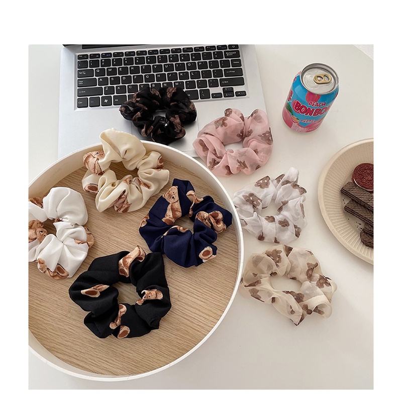 Dây buộc tóc co giãn in hình gấu dễ thương