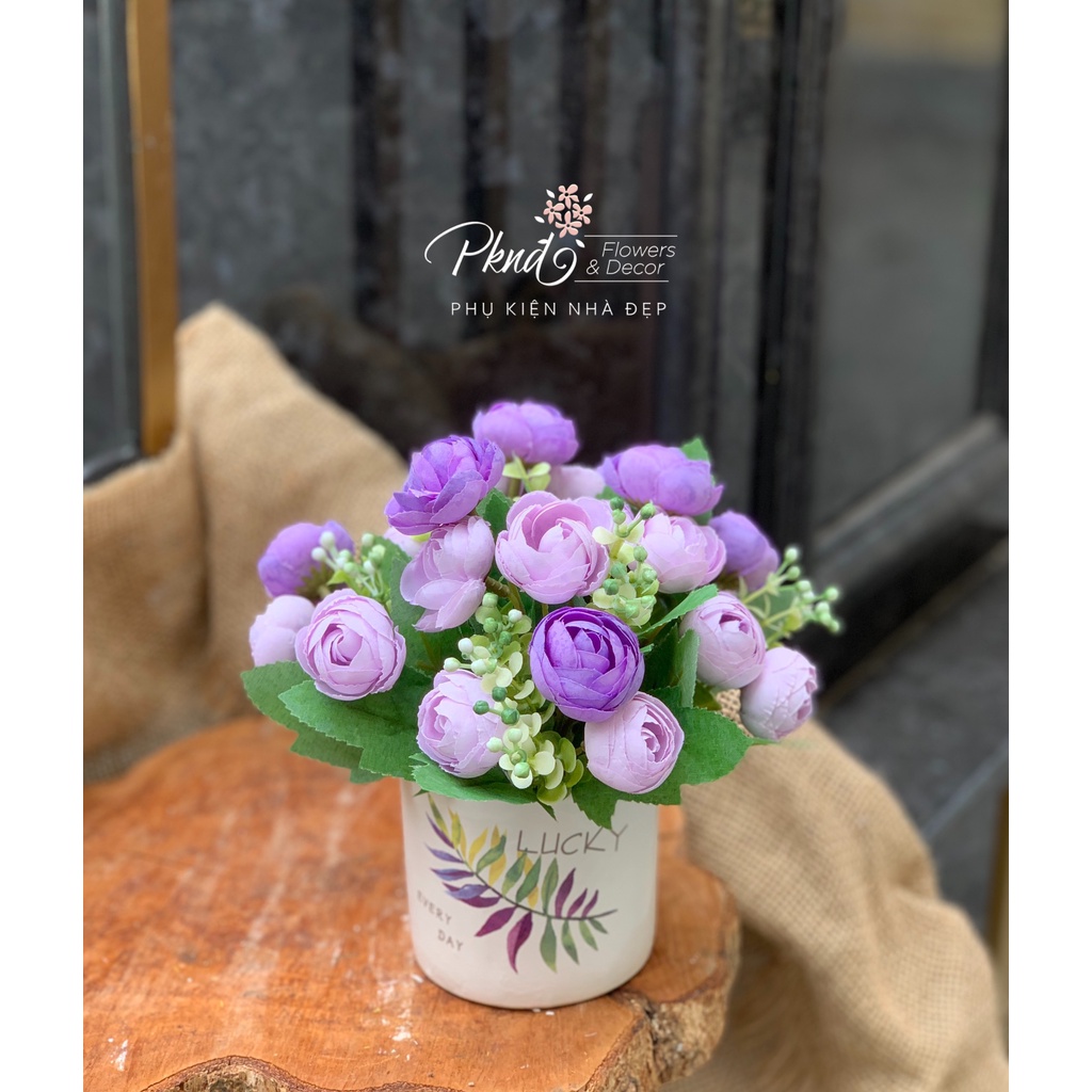 [Mã BMBAU50 giảm 7% đơn 99K] Chậu hoa giả mini nhiều mẫu phù hợp mọi phong cách decor PKND FLOWERS &amp; DECOR