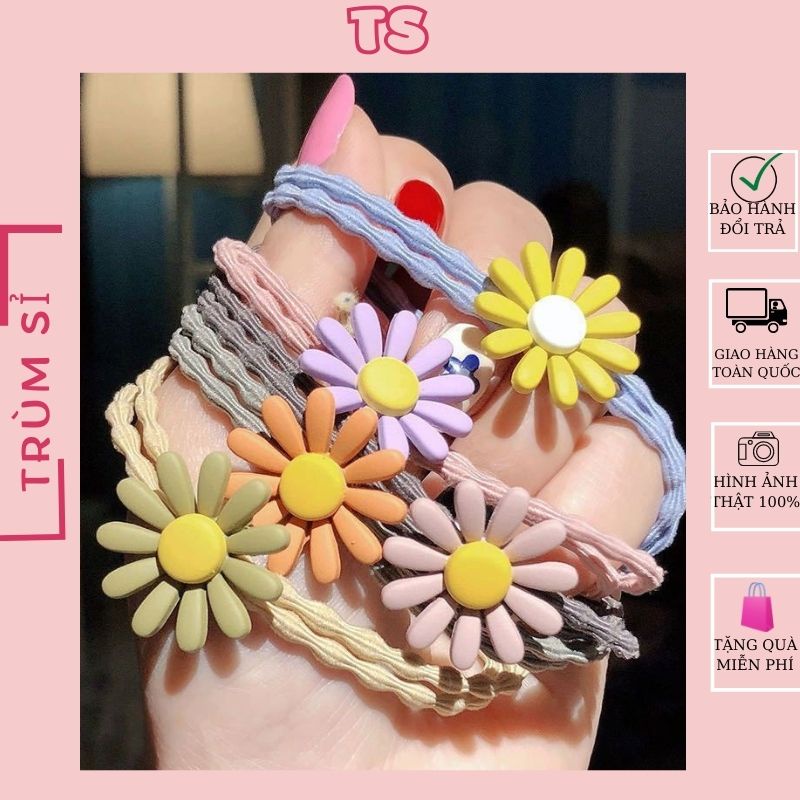 Sỉ dây buộc tóc Hàn Quốc hoa cúc nhí HOT TREND - Chun đôi cực bền - co giãn thoải mái