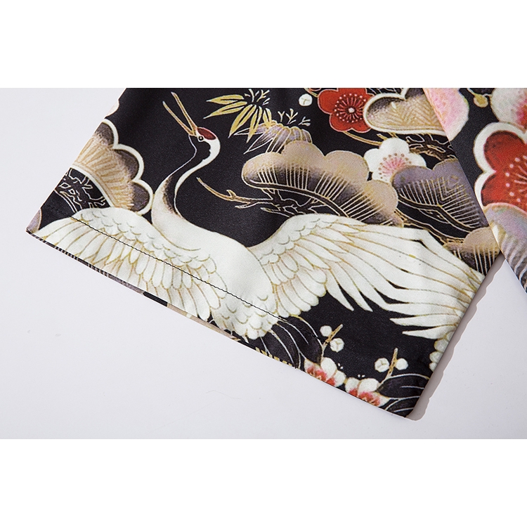 Bebovizi Fashion Swan Women Men's Kimono Outer Blouse Japanese Loose Harajuku Beach Unisex Clothes | BigBuy360 - bigbuy360.vn