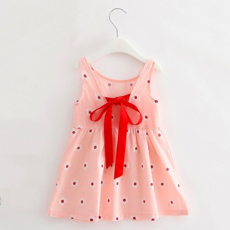 Đầm Xòe Không Tay In Họa Tiết Cho Bé Gái 8 Màu