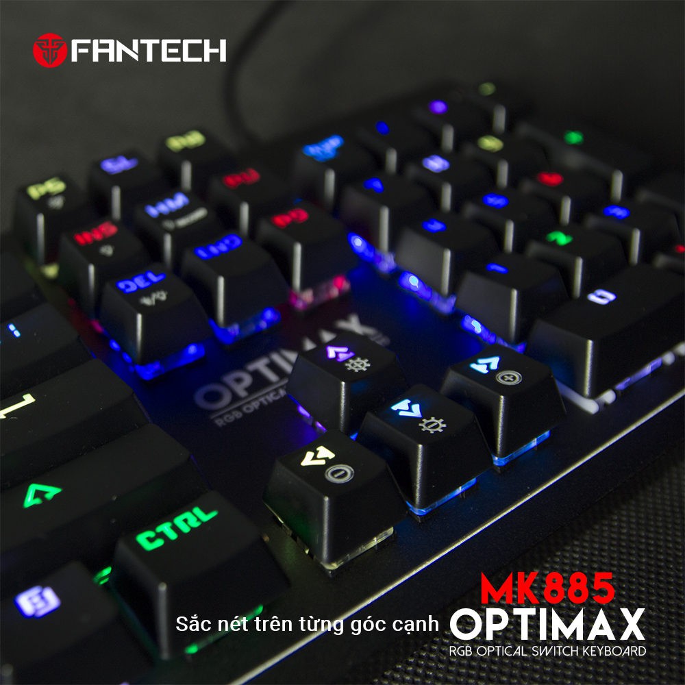 Bàn phím cơ quang Full size RGB Backlit Ghost Gaming - Fantech F_MK885 Blue Switch - Hàng Chính Hãng - Bảo Hành 12 Tháng