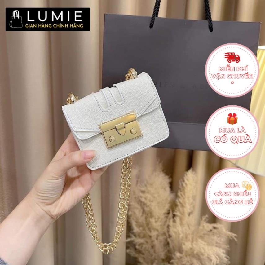 Túi xách nữ mini đeo chéo, đeo vai, túi đi chơi, đi học, dự tiệc Lumie, chất da cao cấp, phong cách hàn size 12cm LB024