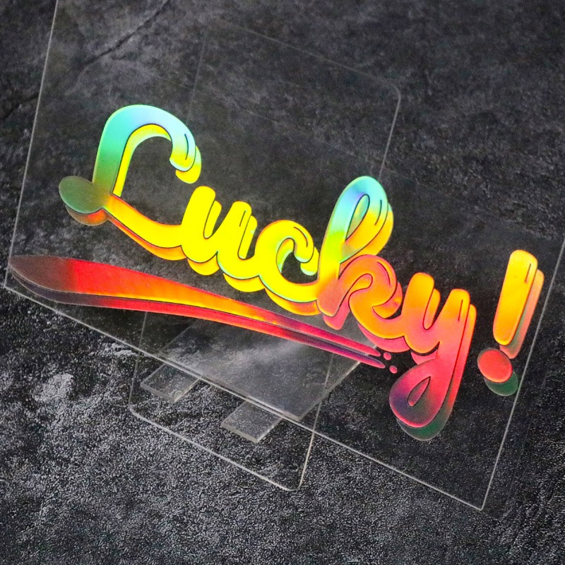 May mắn Tia laze Xe ô tô Nhãn dán Không thấm nước Chữ cái đề can Kính chắn gió Xe máy Trang trí Hình dán