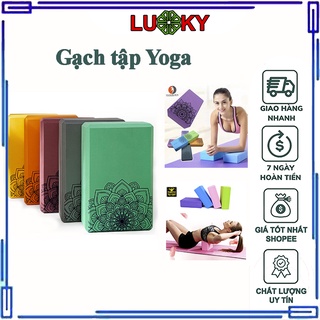 Gạch tập Yoga, gối yoga dùng trên thảm tập yoga in Hoa Mandala tạo hiệu quả cao -FREESHIP
