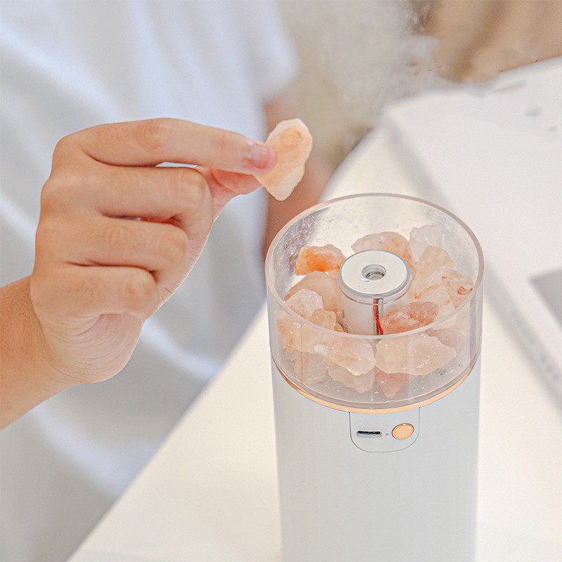 Thiết bị phun sương Fnelse tạo độ ẩm sử dụng đá muối tạo hương thơm thoải mái 400ml có đèn chiếu