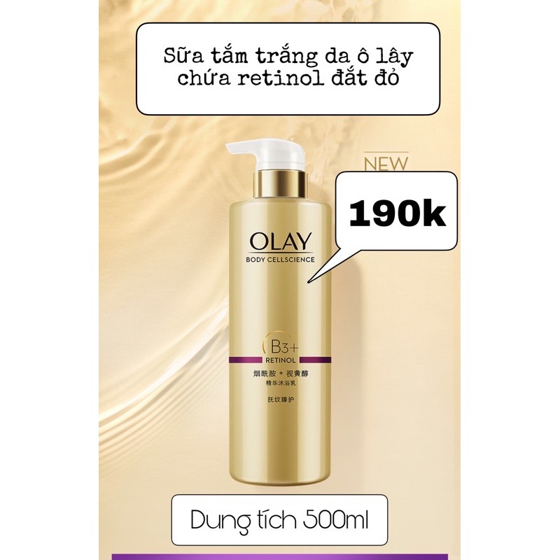 Sữa tắm dưỡng trắng da chứa retinol chai 500ml