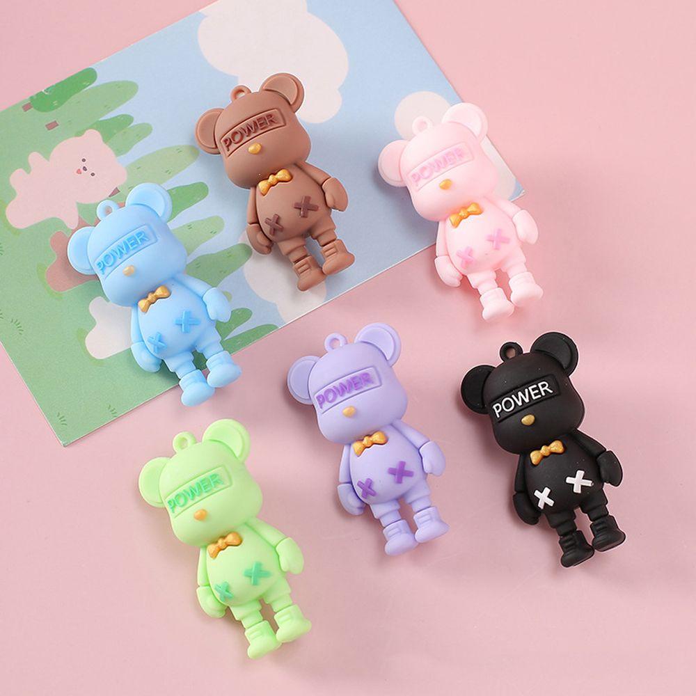 DARNELL Móc Khóa Mềm Tự Làm Hình Gấu Thắt Nơ Xinh Xắn