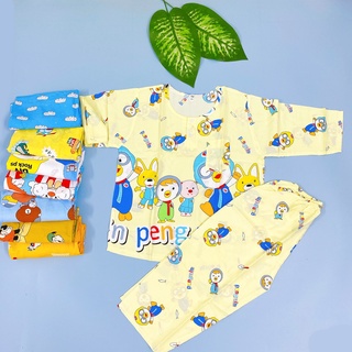 (SIZE 10) Bộ tole lanh (tôn), lanh lụa mặc nhà bé trai tay dài QUẦN DÀI cổ tròn 22-25kg, bộ hè cho bé, mát mẻ.