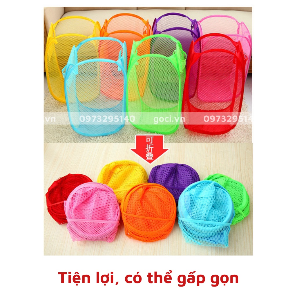 Giỏ lưới đựng đồ giặt quần áo bẩn giỏ đồ đa năng siêu nhẹ thoáng khí dễ dàng vệ sinh tiện lợi giặt giũ nhà tắm