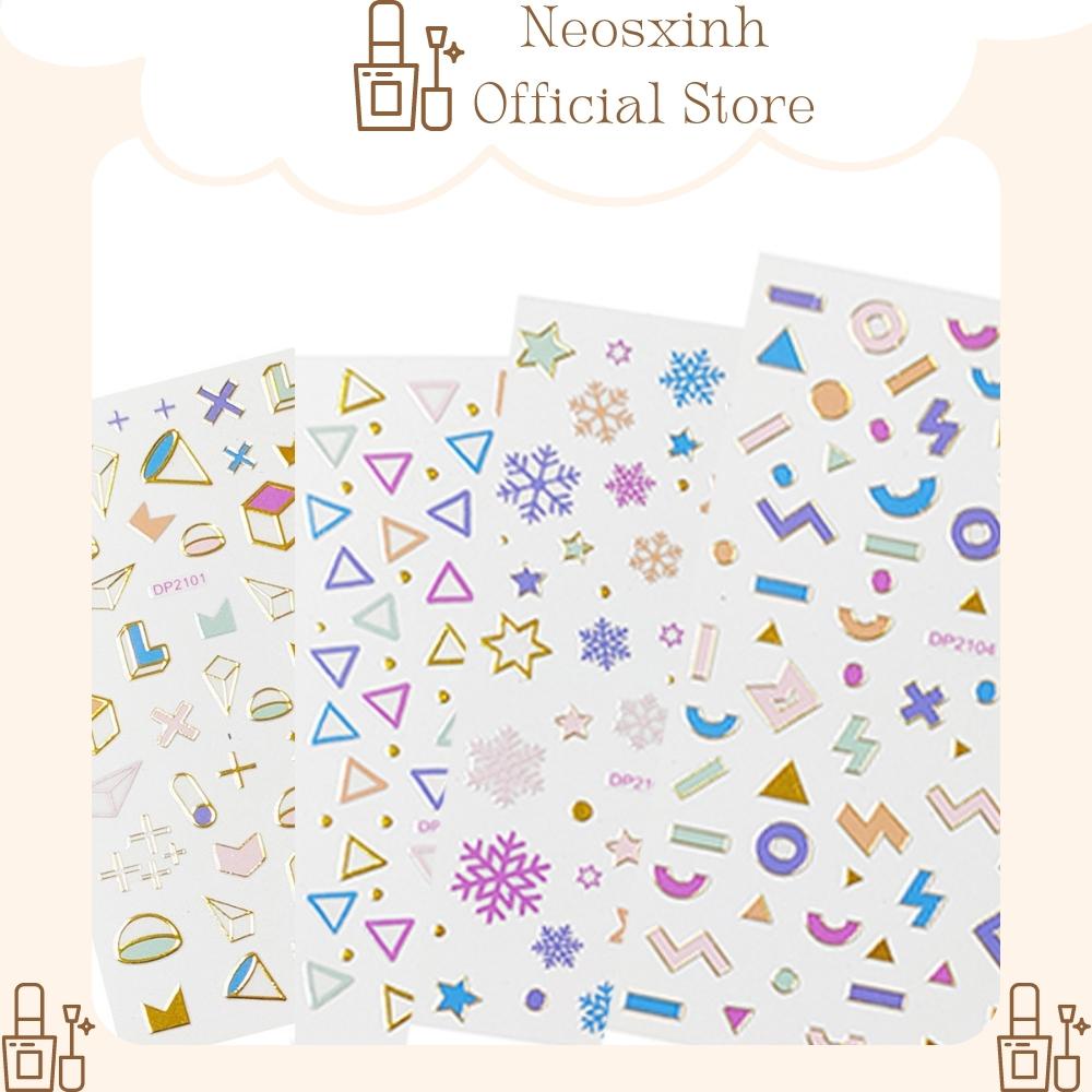 Sticker Dán Móng Tay Hình Học Nhiều Màu DP2097-2108 Cute Hot Trend - Hình Dán Móng - Neosxinh Nails
