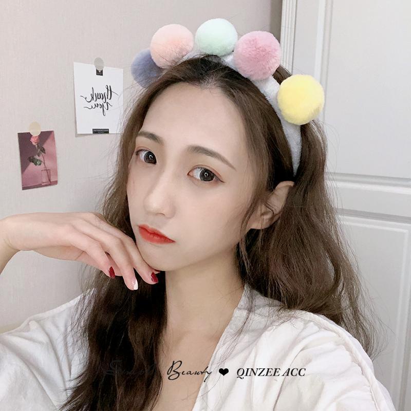 Băng Đô Đính Bóng Lông Nhiều Màu Sắc Phong Cách Hàn Quốc