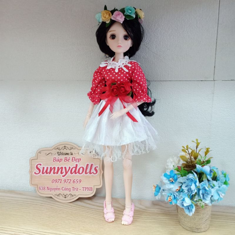 Búp Bê BJD 1/5 - 36cm 💖 Cơ Thể 21 Khớp Tóc Dài và Dày