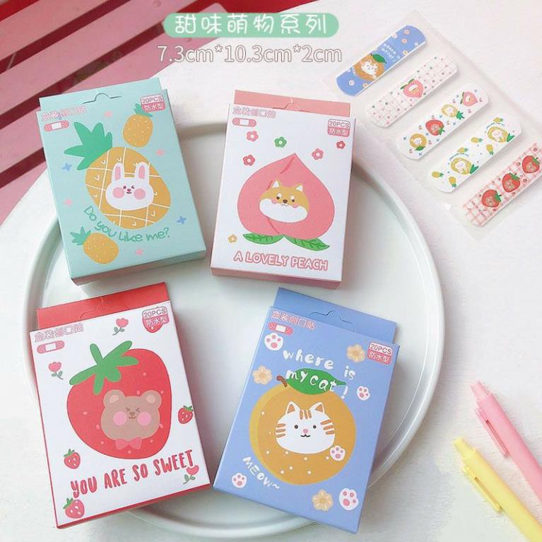 Băng dán vết thương họa tiết cute,ngộ nghĩnh - Băng keo cá nhân - Hộp 20 miếng