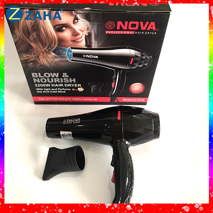 Máy sấy tóc NV-7216 Công suất 3200W + Tặng kèm đầu sấy