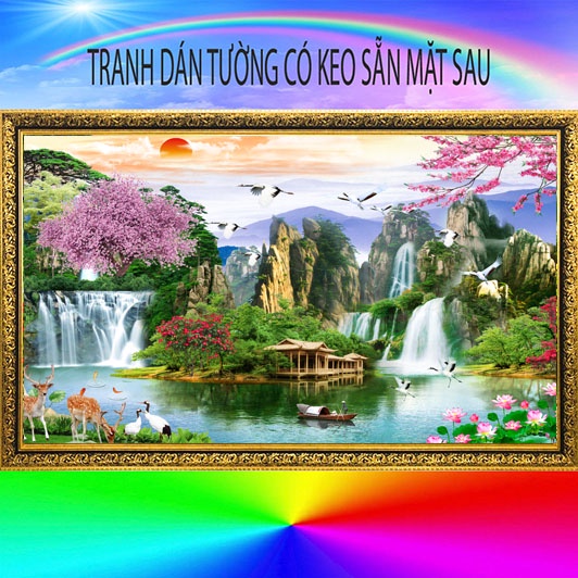 TRANH DÁN TƯỜNG 3D-PHỎNG CẢNH-NON NƯỚC HƯU TÌNH