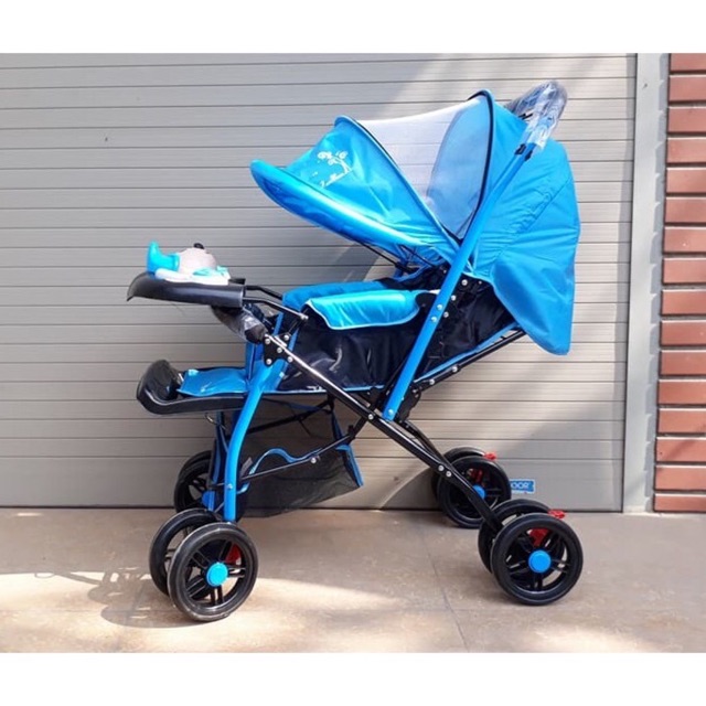 Xe đẩy hai chiều 3tư thế có bảo hiểm có nhạc mái che cao cấp mới