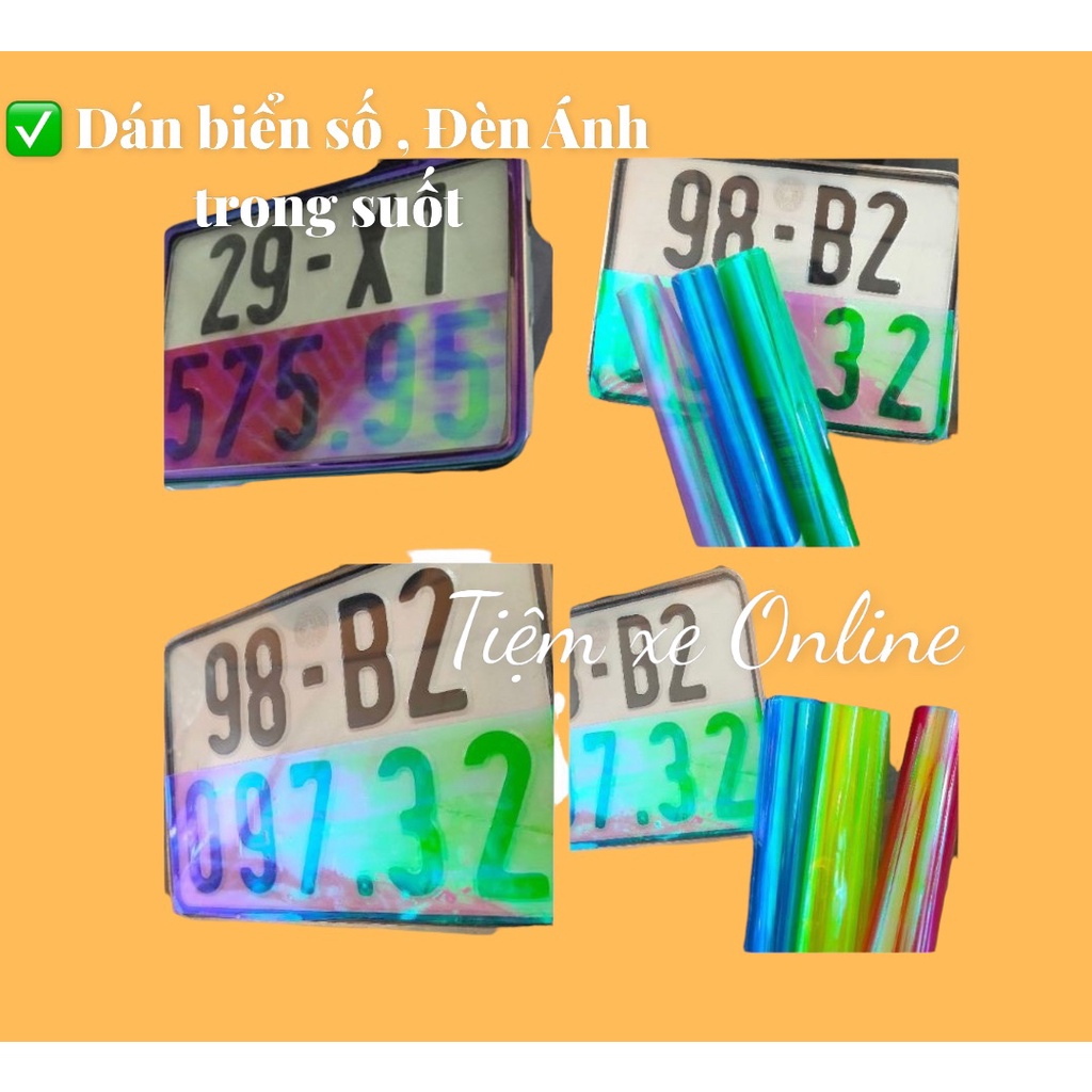 Dán Biển số màu ánh titan trong suốt