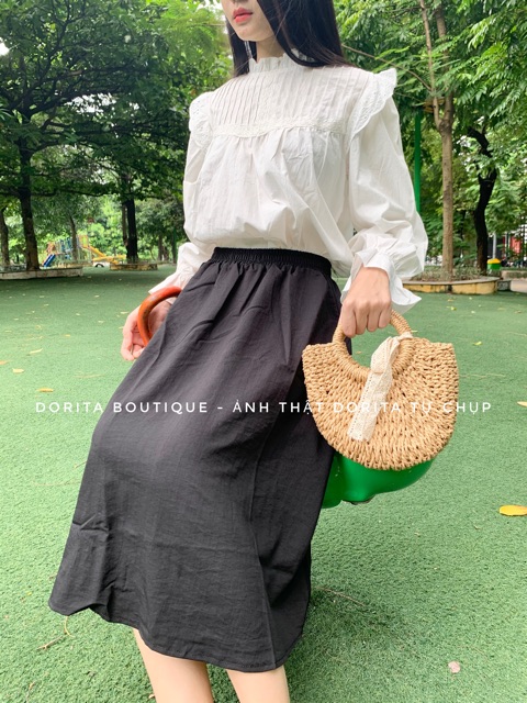 Chân váy đũi dài style Hàn Quốc - Dorita Boutique