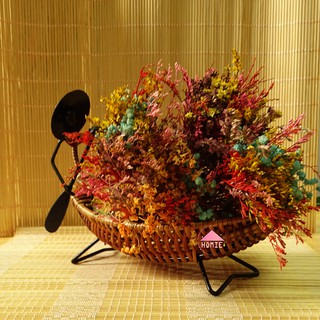 Thuyền mây trang trí lễ Tết decor cắm hoa để bàn độc đáo
