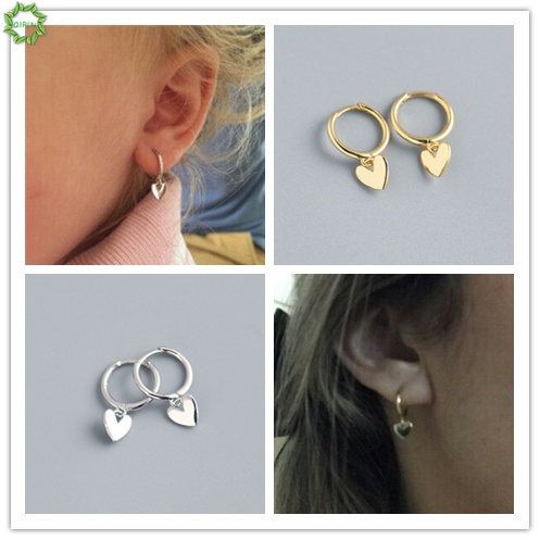 Đôi khuyên tai hình trái tim màu sắc đơn giản