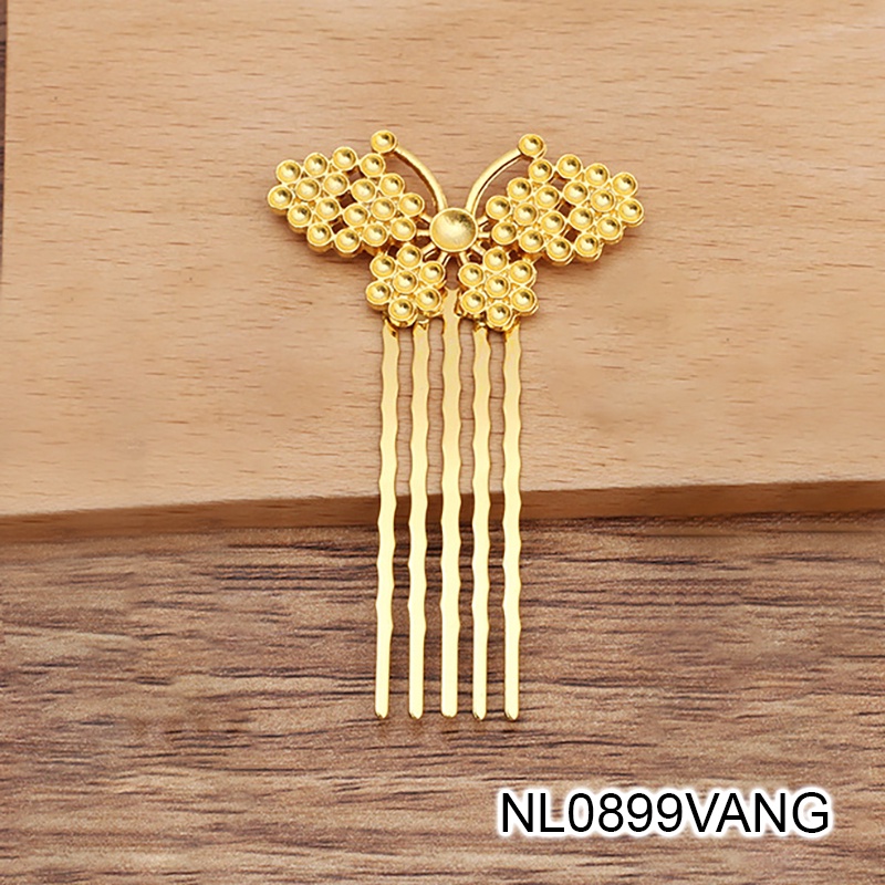 1 cài tóc đúc họa tiết bươm bướm 65*42mm nguyên liệu làm trâm làm trang sức cổ trang