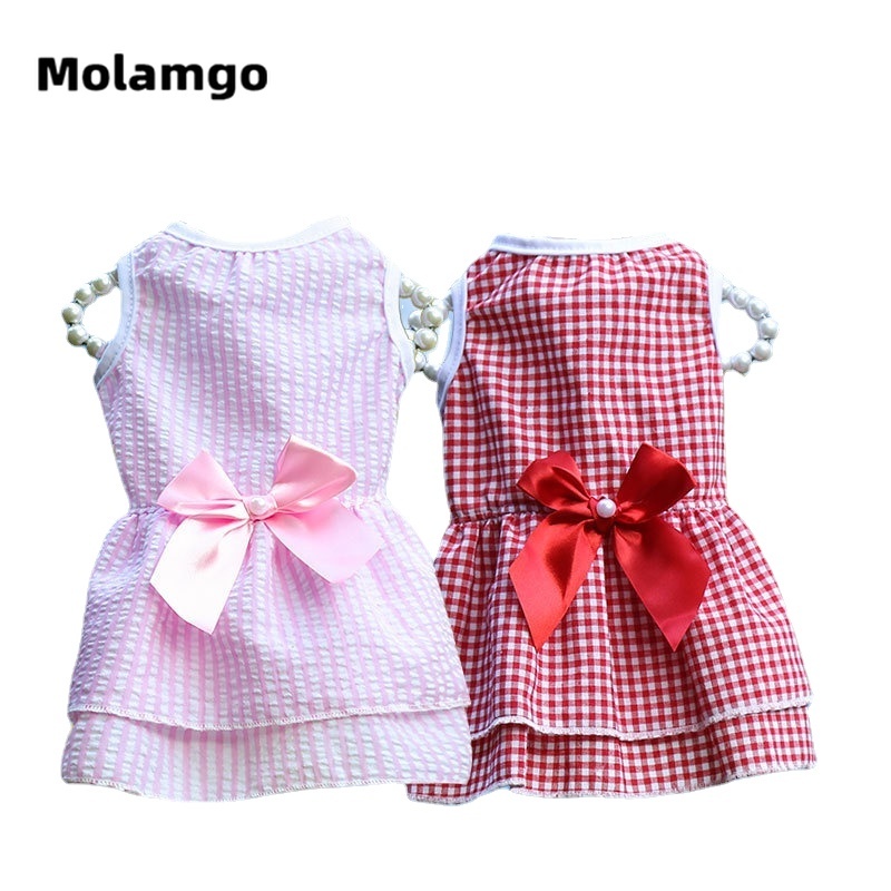 Đầm Đính Nơ Thiết Kế Xinh Xắn Thời Trang Cho Thú Cưng