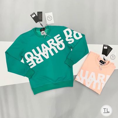 áo thun dài tay DSQ in chéo , from rộng phông nam nữ unisex , chân cua da cá