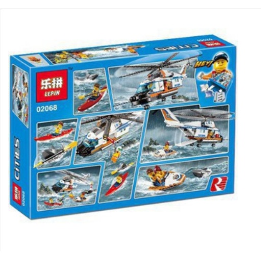 [Rẻ vô địch] Đồ chơi lego lắp ráp xếp hình City - máy bay trực thăng cứu hộ - Lep02068