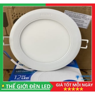 Đèn led âm trần philips tròn 59521 9w ánh sáng vàng hàng chính hãng