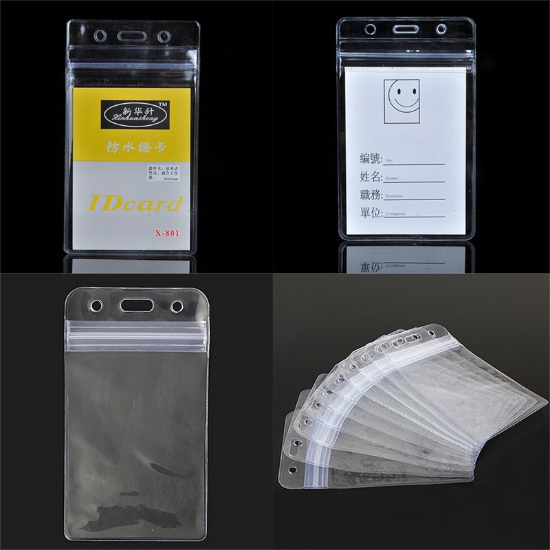 Set 10 Túi Đựng Thẻ ID Chống Thấm Nước Tiện Dụng Giá Đỡ