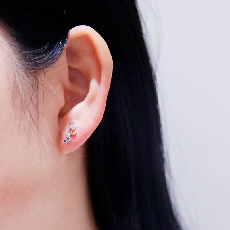 Khuyên Tai Mạ Bạc Hình Đám Mây Dễ Thương Cho Nữ