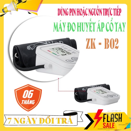 Máy Đo Huyết Áp Bắp Tay ZK - B02 . Màn hình có màu - Giọng nói tiếng anh . Bảo hành 6 tháng