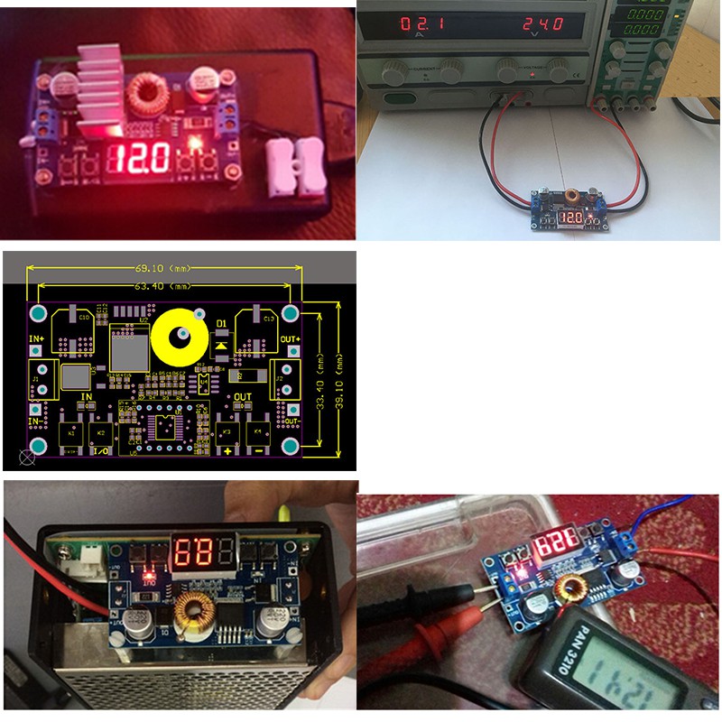 Mô Đun Hạ Áp DC-DC 5-36V Sang 1.2V-32V 5A 75W Có Vôn Kế