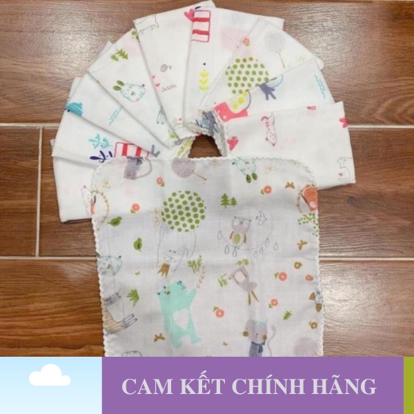 Khăn sữa sợi tre Aiko Khăn sữa xuất Nhật Aiko in hình cao cấp Hộp 5/8/10 Cái