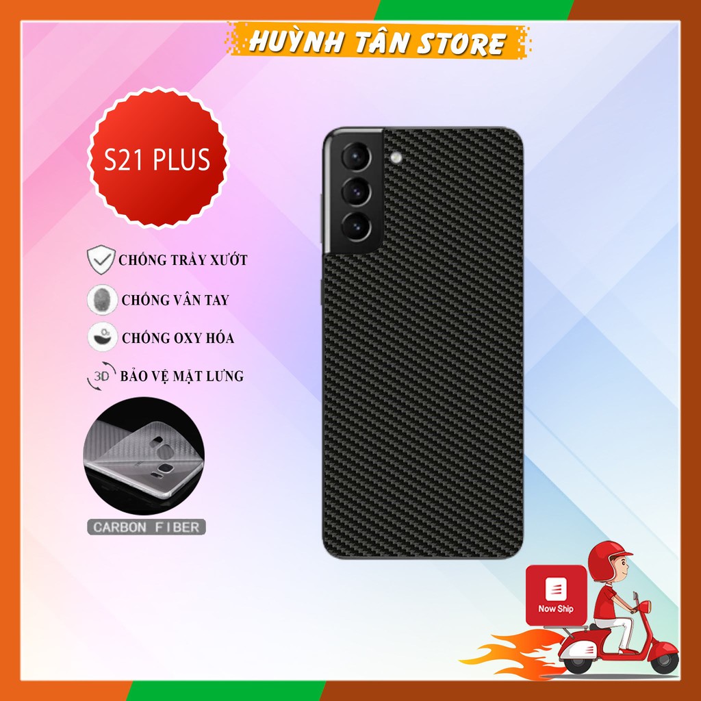 Miếng dán decal carbon mặt sau S21 Plus , S21+ 5G chống trầy mặt lưng, chống bám vân tay