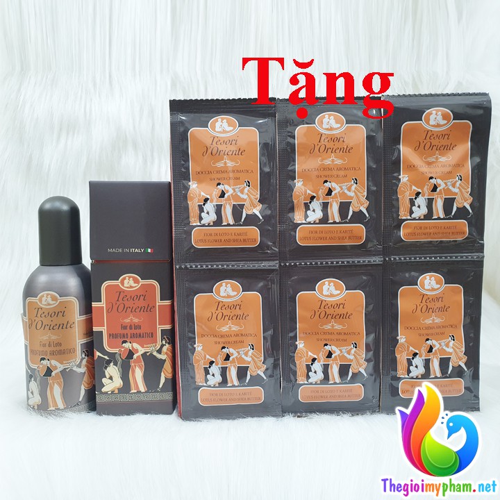 Nước Hoa Tesori D'oriente Hoa Sen 100ml - Tặng 6 Gói Sữa Tắm Tesori D'oriente