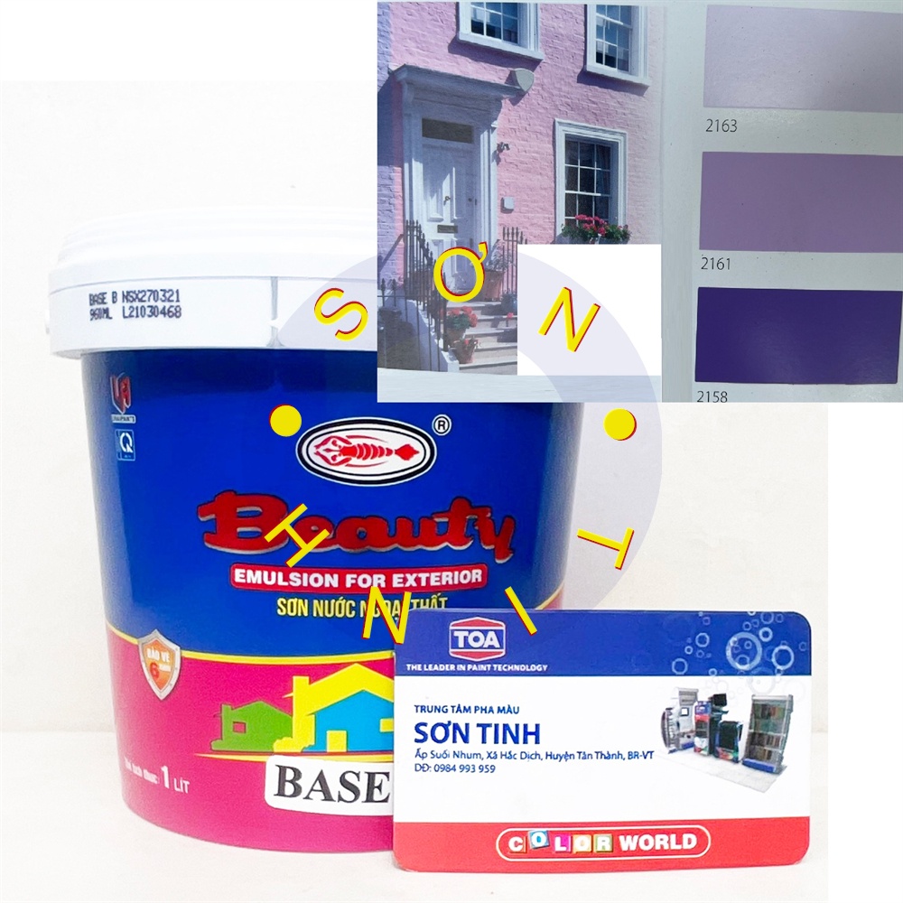 Sơn nước BEAUTY Ngoại thất Ngoài trời màu tím đậm nhạt lavender khoai môn Violet 1 Lít của URAI PAINTS