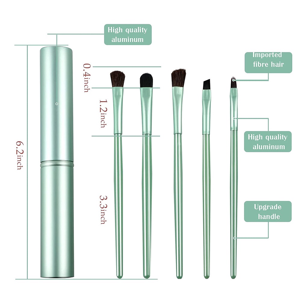 Set 5 Cọ Trang Điểm Chuyên Nghiệp Với Tay Cầm Bằng Sợi Tổng Hợp Cao Cấp