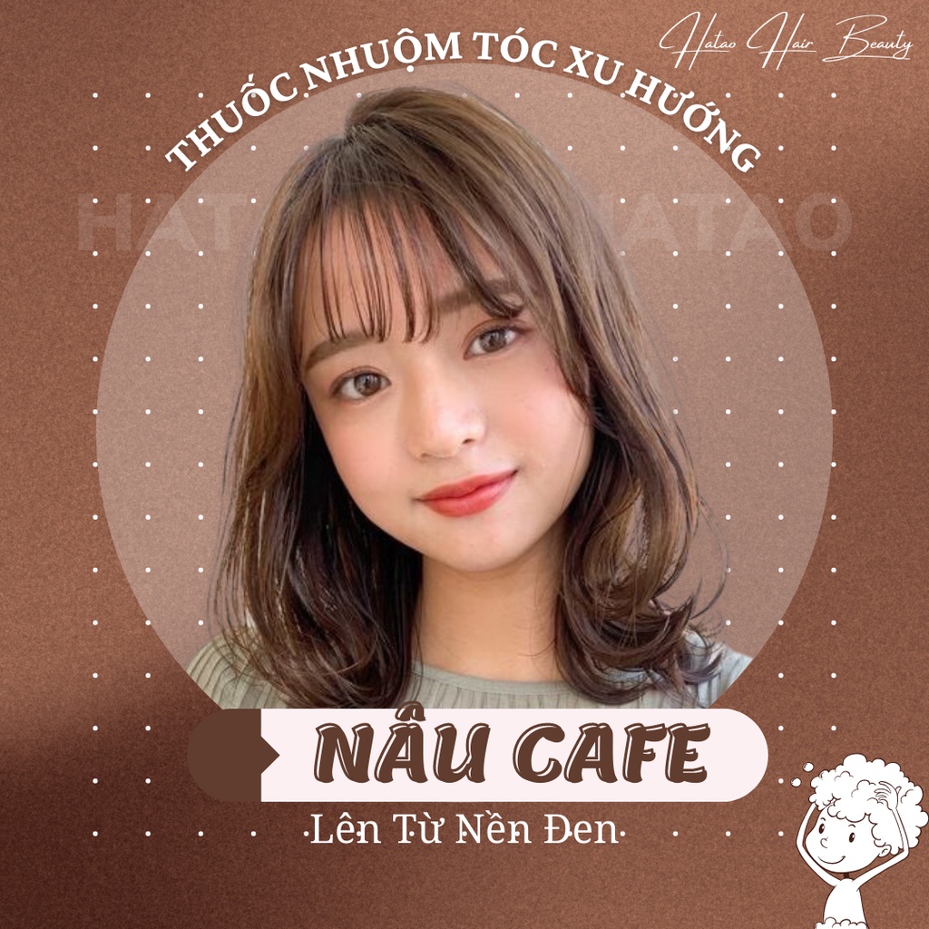 Thuốc nhuộm tóc màu Nâu Cafe(không tẩy) kèm trợ nhuộm 100ml