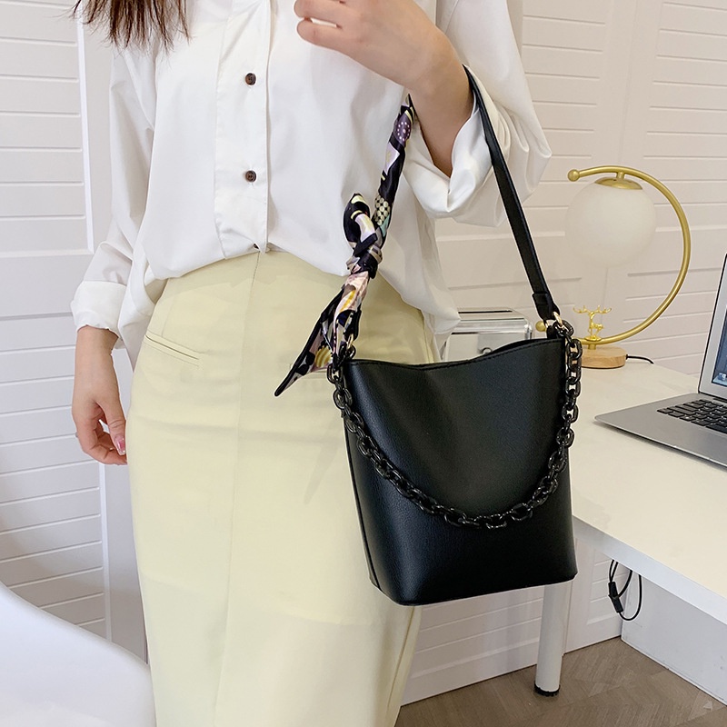 Túi Đeo JASMIN NOIR Chéo Da PU Phối Dây Xích Thời Trang Nữ Cao Cấp