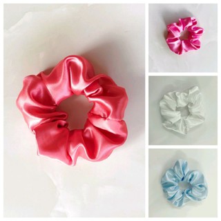 Cột tóc scrunchies mẫu trơn phi bóng