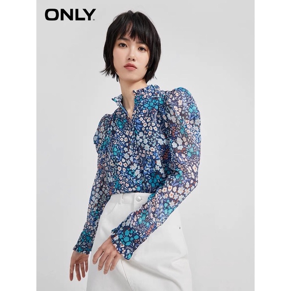 Áo sơ mi hoa xanh Only