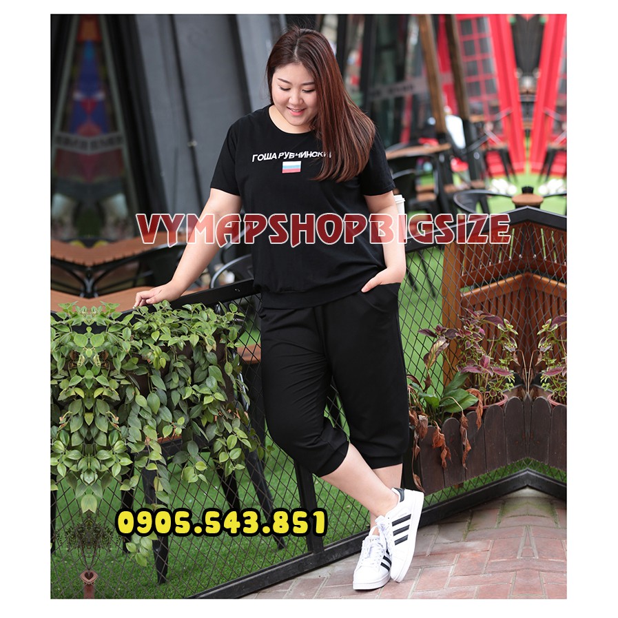 quần alibaba lửng (màu đen)oversize 50-95kg