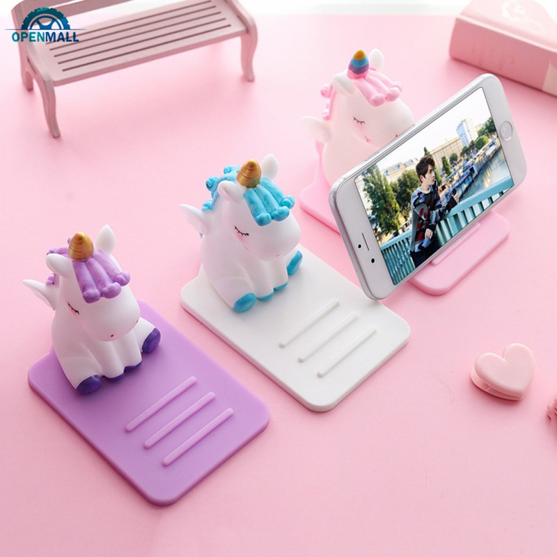 Giá Đỡ Điện Thoại Bằng Silicone Hình Ngựa Một Sừng Xinh Xắn