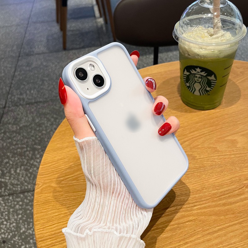 Ốp điện thoại trong suốt màu nhám chống sốc cho iPhone 13 pro max 13 mini 12 11 pro max x xs max xr 7 8 plus se 2020 | BigBuy360 - bigbuy360.vn