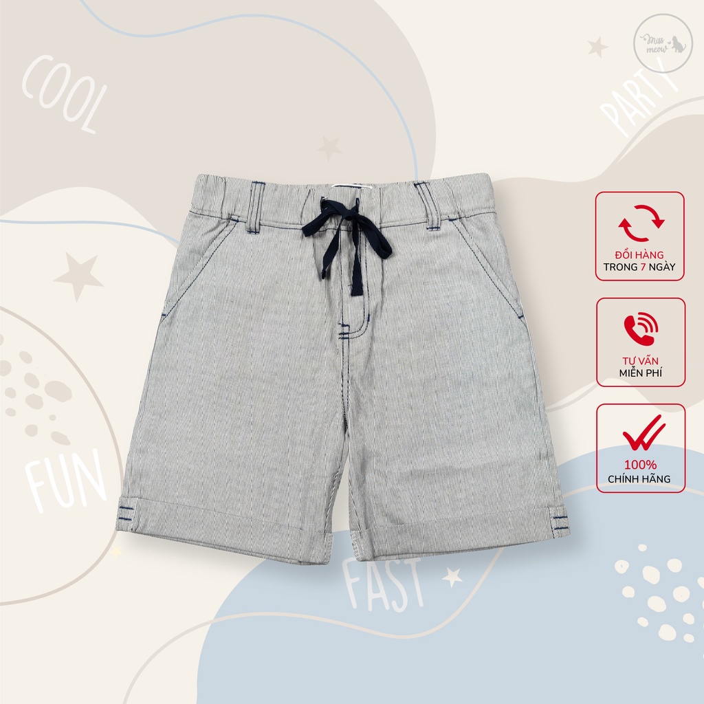 Quần Thô Đùi Bé Trai BIGFOX Tới Size Đại. Quần Short Trẻ Em Teen Boy Phối Kẻ 7-15 Tuổi
