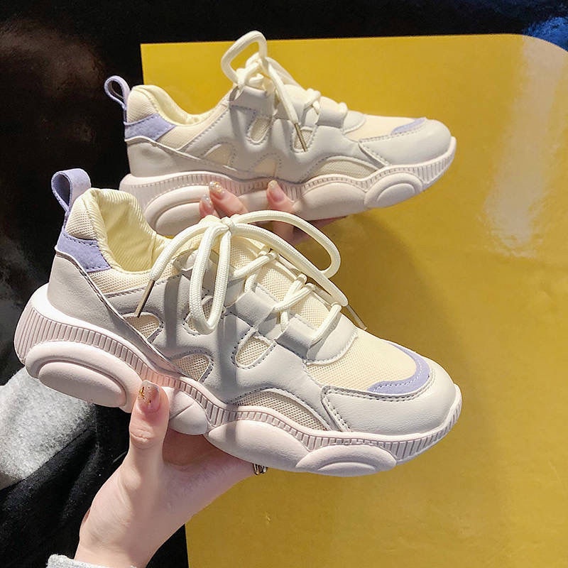 Giày Thể Thao Đế Bằng Phối Lưới Thoáng Khí Thời Trang Cho Nữ