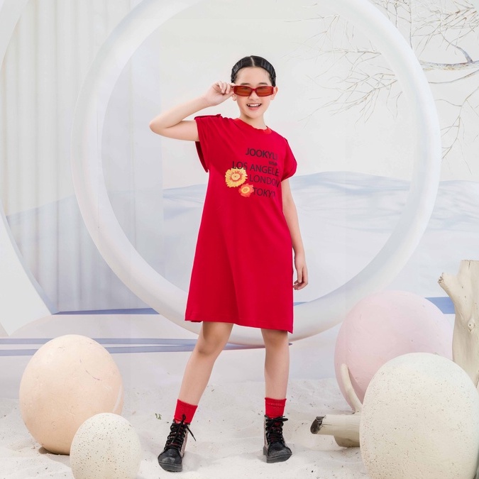 Đầm bé gái JOOKYLI suông cotton Bloom 43G0985