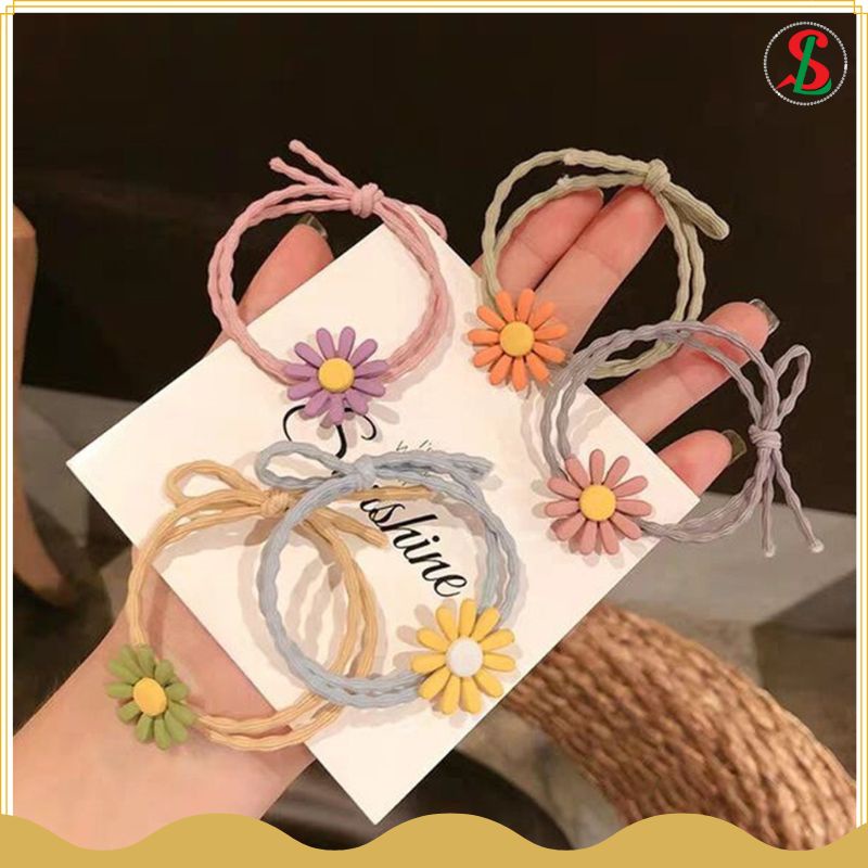 Thun cột tóc Hoa Cúc dây buộc tóc phong cách Hàn Quốc nhiều màu loại xịn sợi thun đôi co giãn cực bền NPP Songliemshop